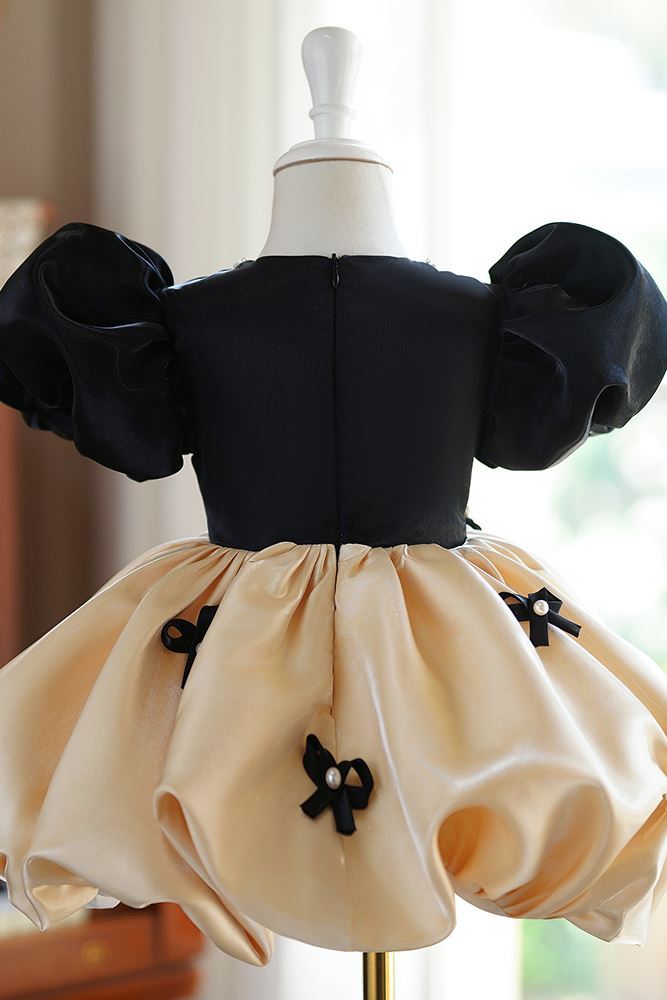 Принцесса Длина по Щиколотку Satin Детские Платья in Шампанского цвета