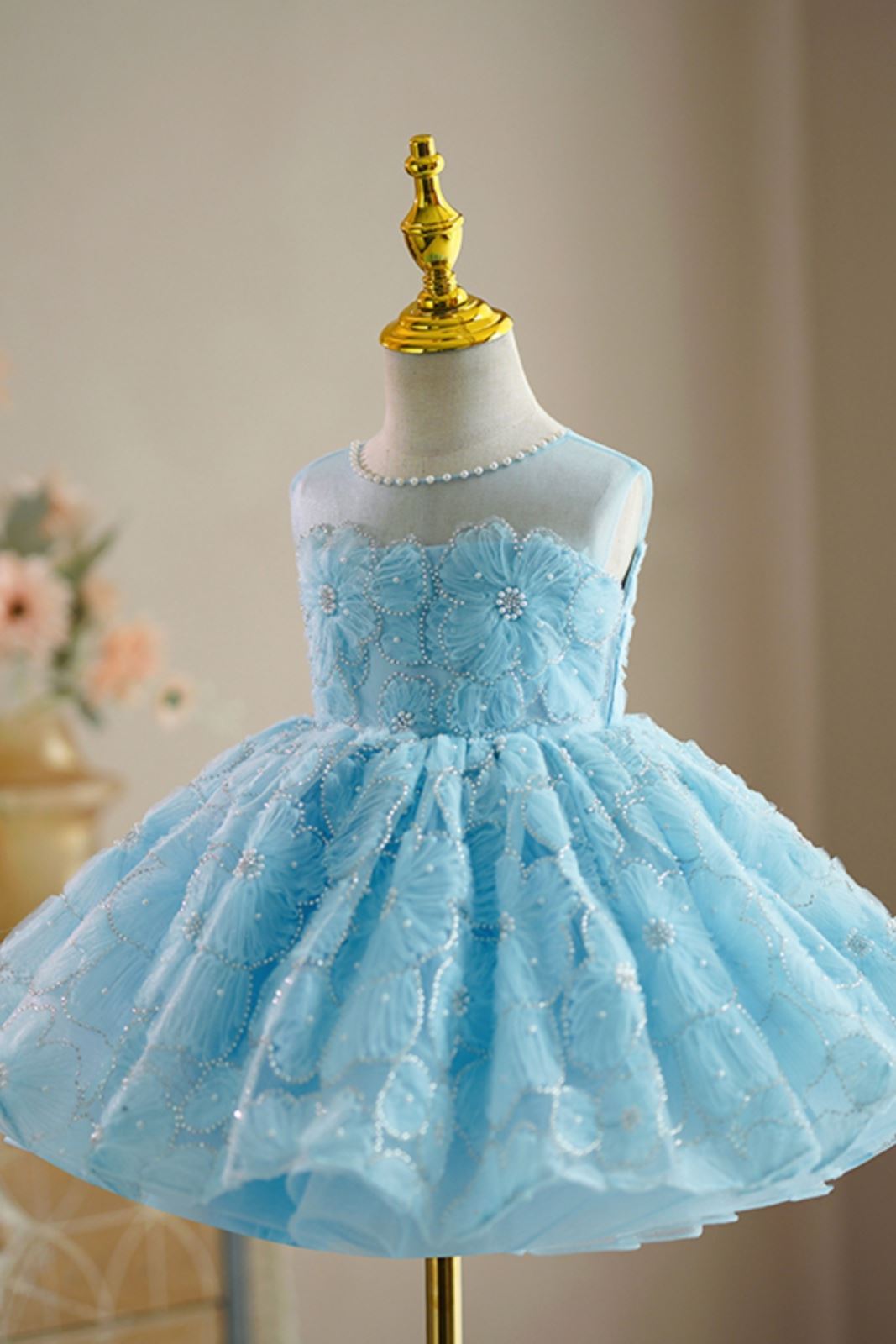 Принцесса Длина по Щиколотку Lace Детские Платья in Синий