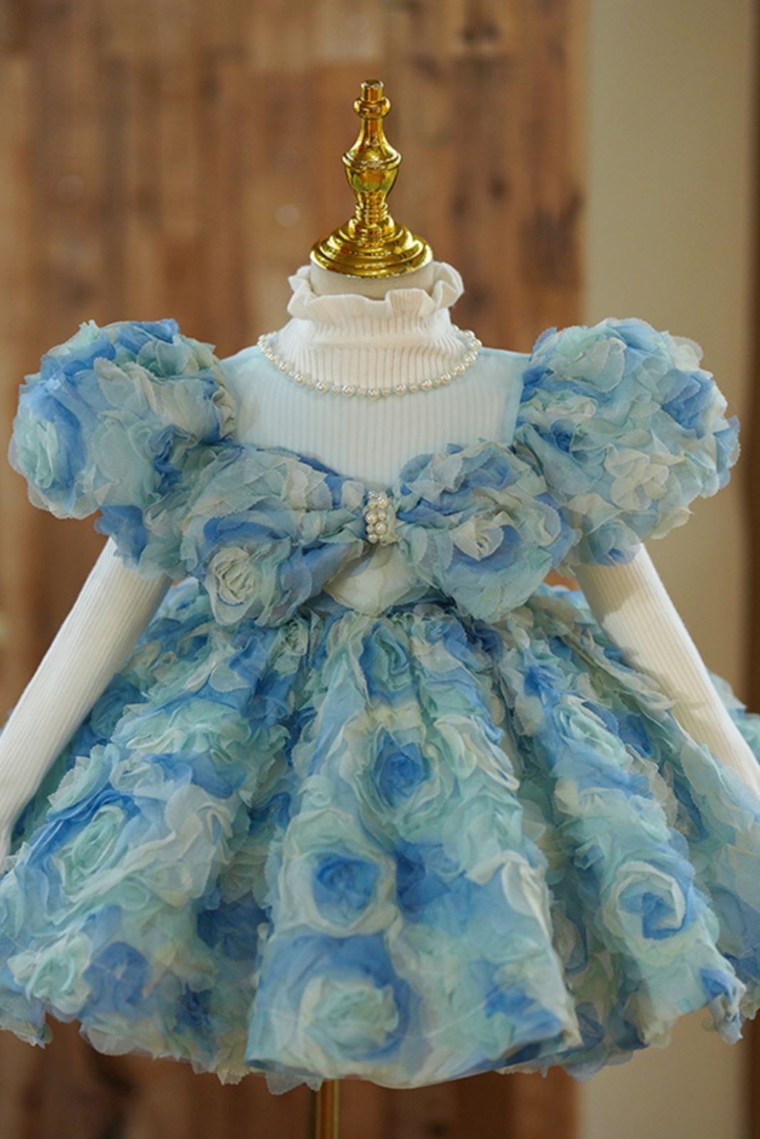 Princesse Longueur à Jambe Dentelle robes de demoiselle d'honneur - fillette in Bleu