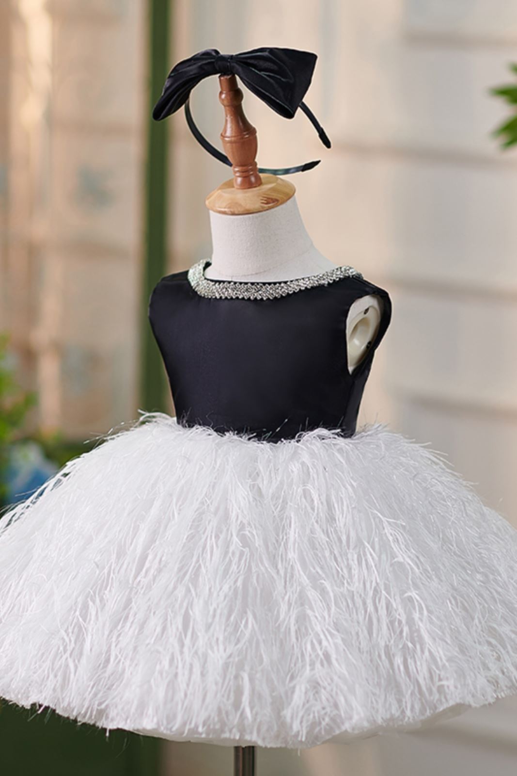 Принцесса Boat Neck Длина по Щиколотку Детские Платья in Белый