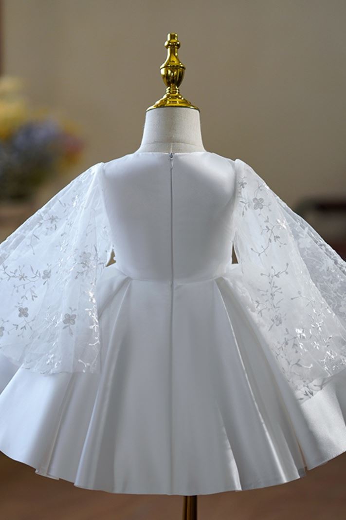 Princesse Satiné robes de demoiselle d'honneur - fillette in Blanc