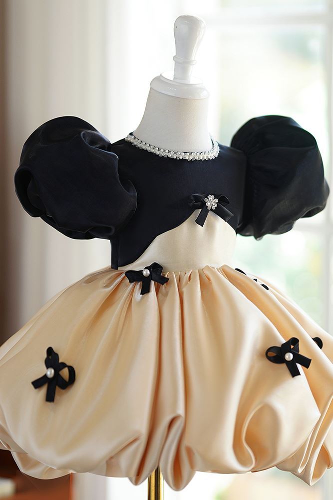 Принцесса Длина по Щиколотку Satin Детские Платья in Шампанского цвета