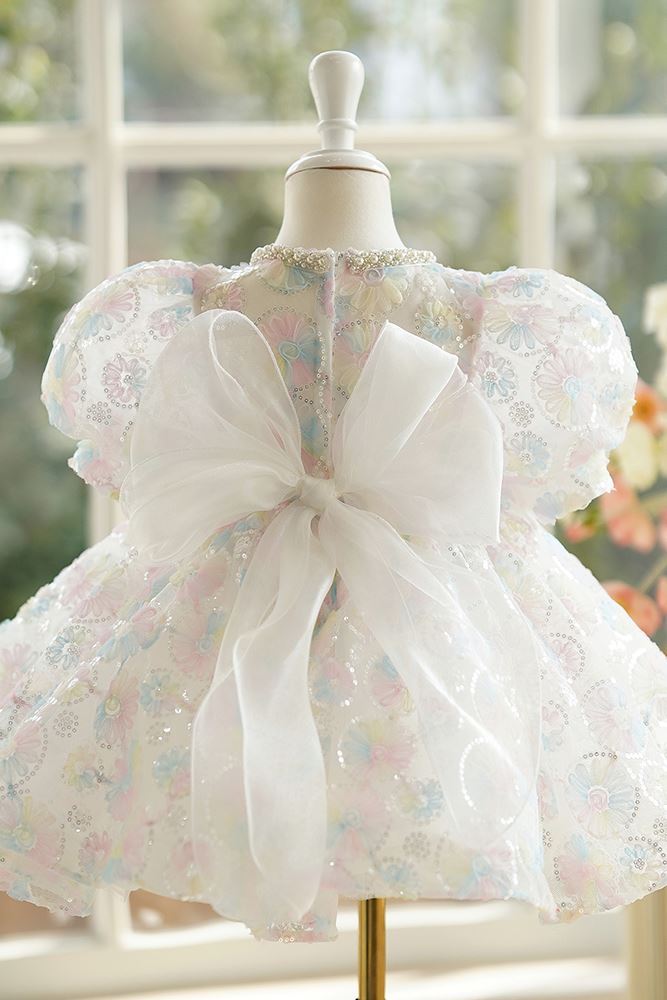 Prinzessin Wadenlang Pailletten Blumenmädchenkleider in Farbenreich