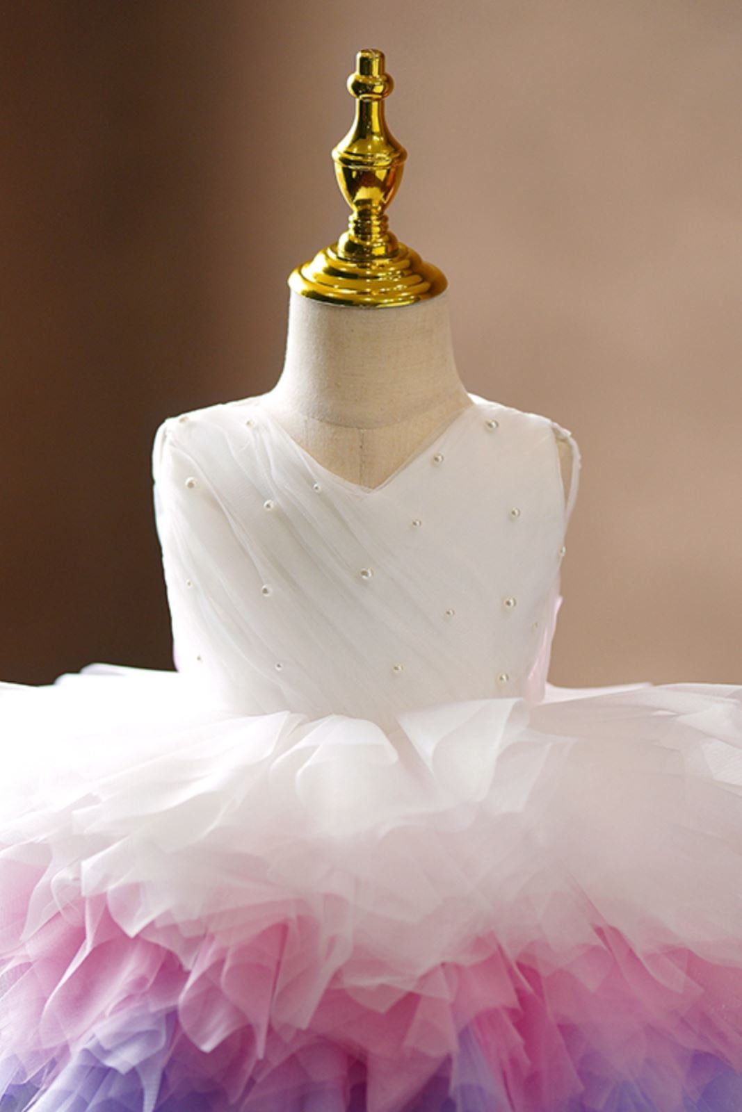 Princesse Longueur à Jambe Tulle robes de demoiselle d'honneur - fillette in Blanc