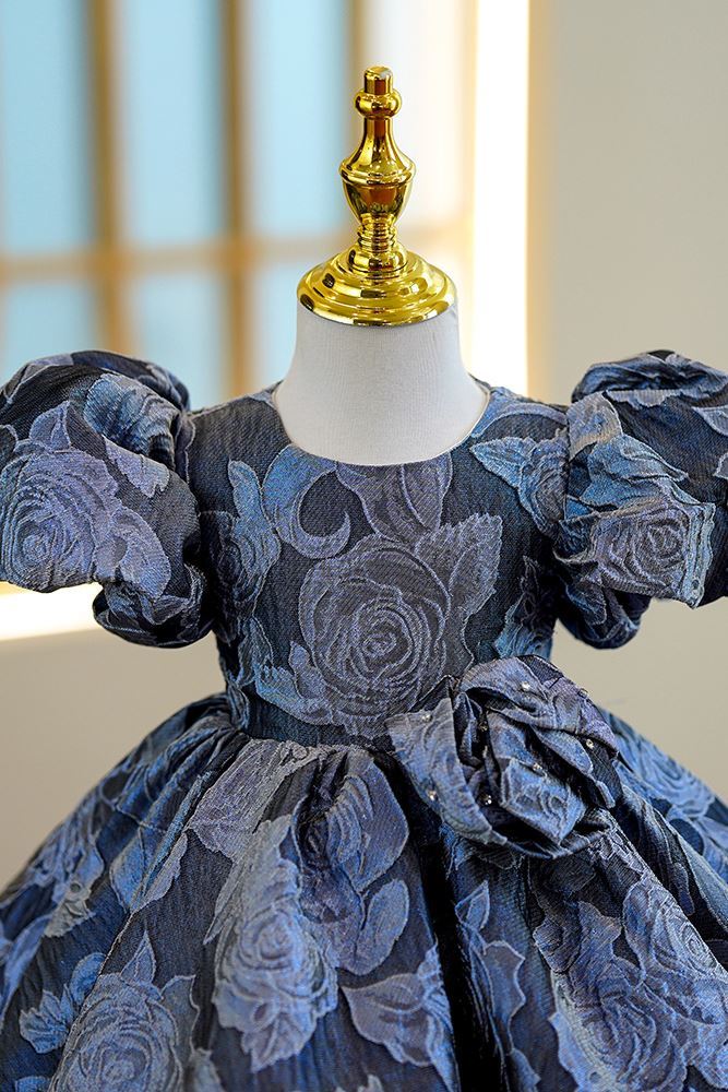 Princesse Longueur à Jambe Satiné robes de demoiselle d'honneur - fillette in Bleu Roi