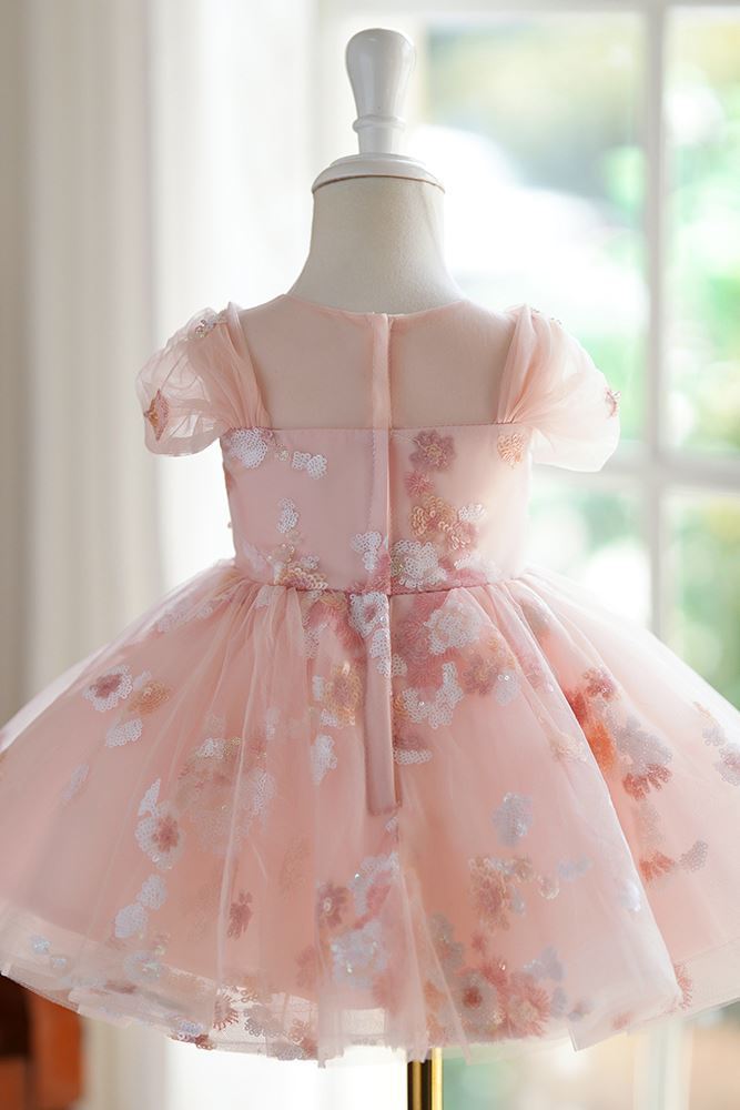 Принцесса Round Длина по Щиколотку Tulle Детские Платья in Розовый