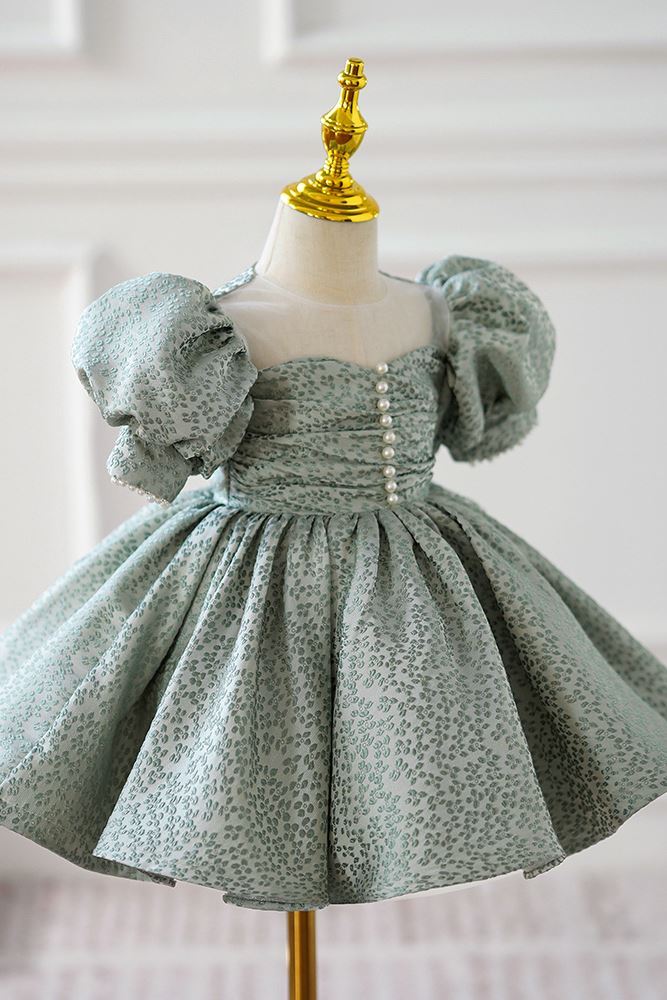 возлюбленная Длина по Щиколотку Satin Детские Платья in Зелёный