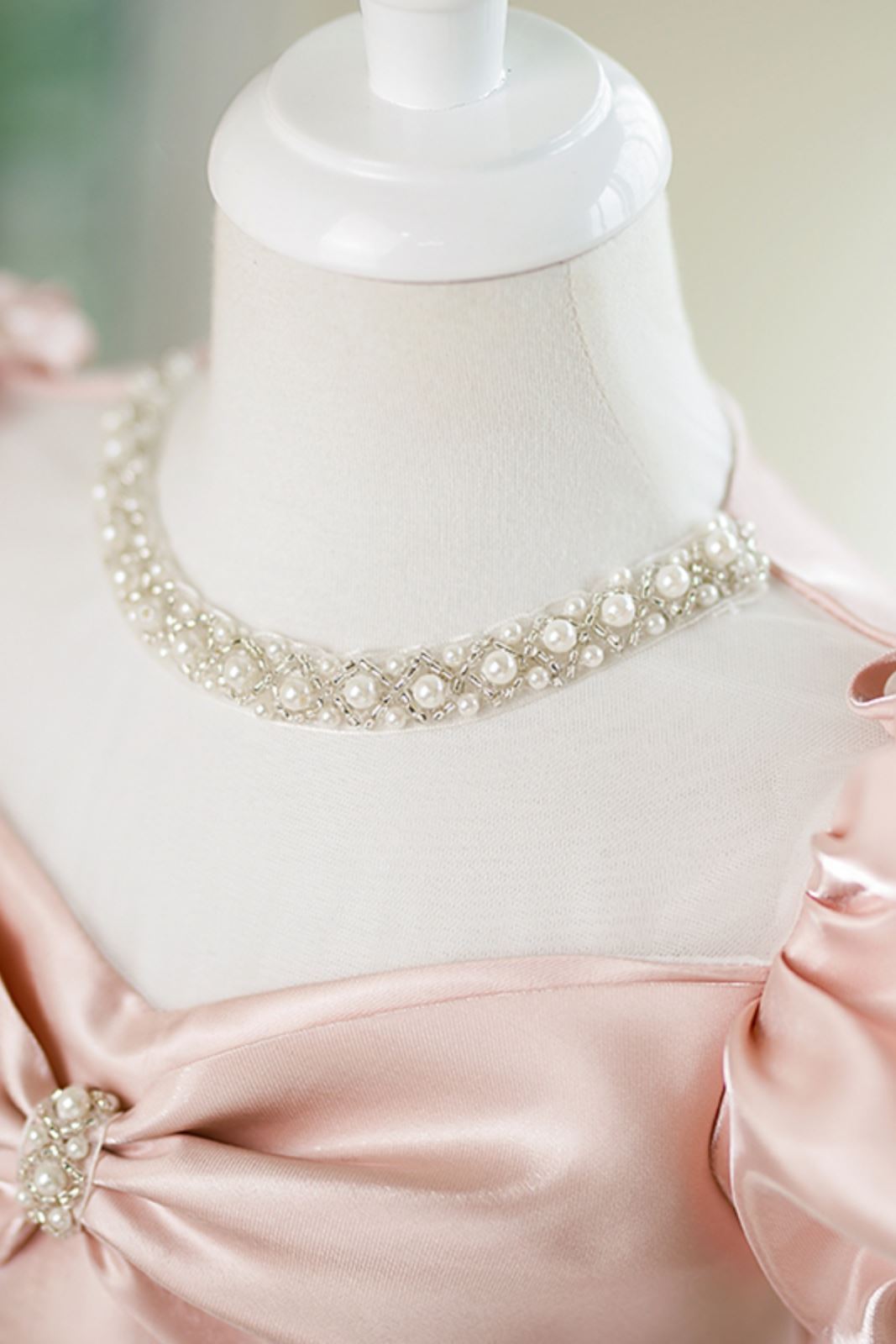 Princesse Longueur à Jambe Satiné robes de demoiselle d'honneur - fillette in Rose