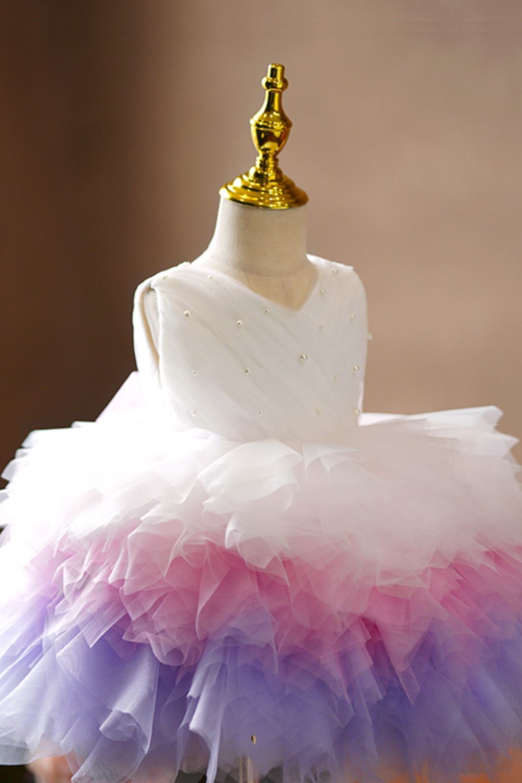 Princesse Longueur à Jambe Tulle robes de demoiselle d'honneur - fillette in Blanc