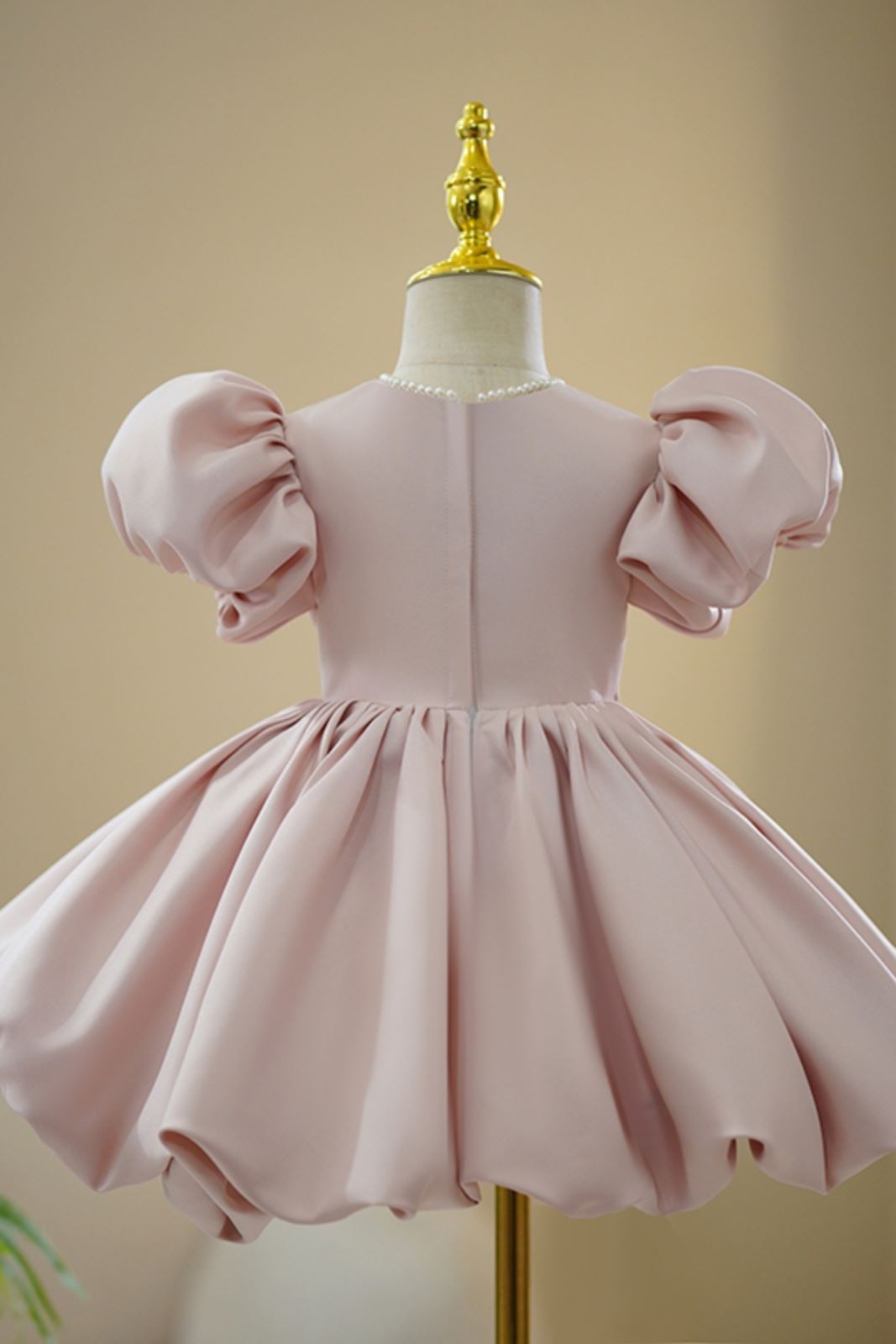 Princesse Longueur à Jambe Satiné robes de demoiselle d'honneur - fillette Rose