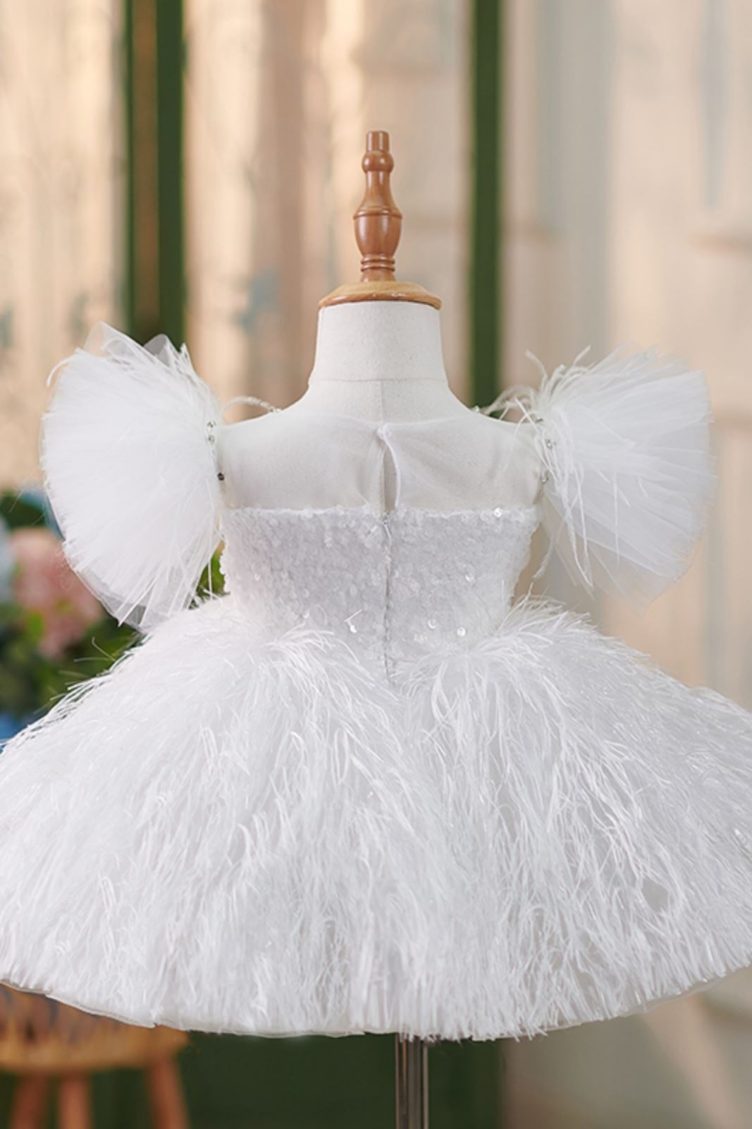 Princesse Longueur à Jambe Pailleté robes de demoiselle d'honneur - fillette in Blanc