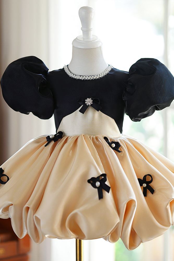 Принцесса Длина по Щиколотку Satin Детские Платья in Шампанского цвета