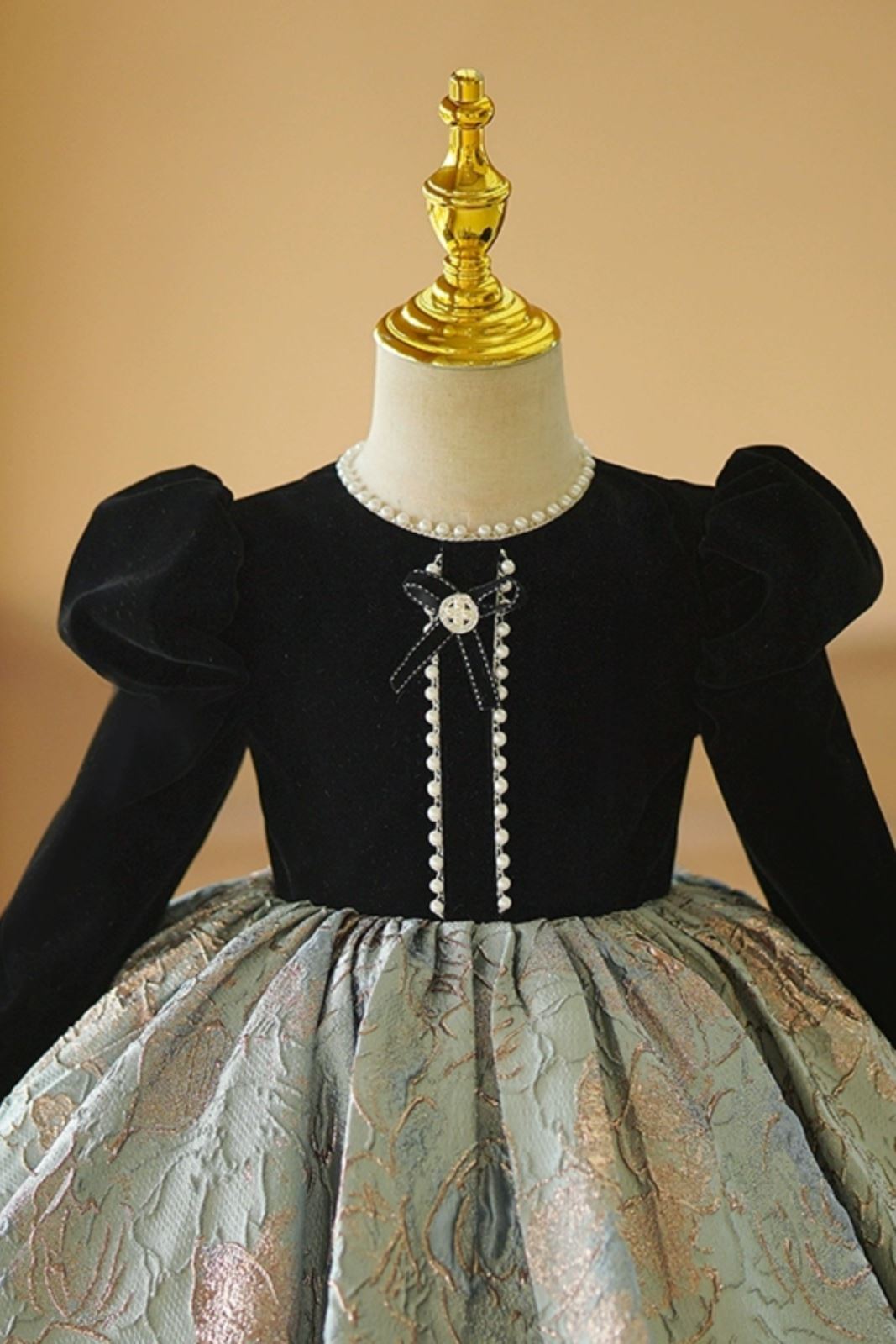 Princess Round Tea Length Satin Flower Girl Dress Black