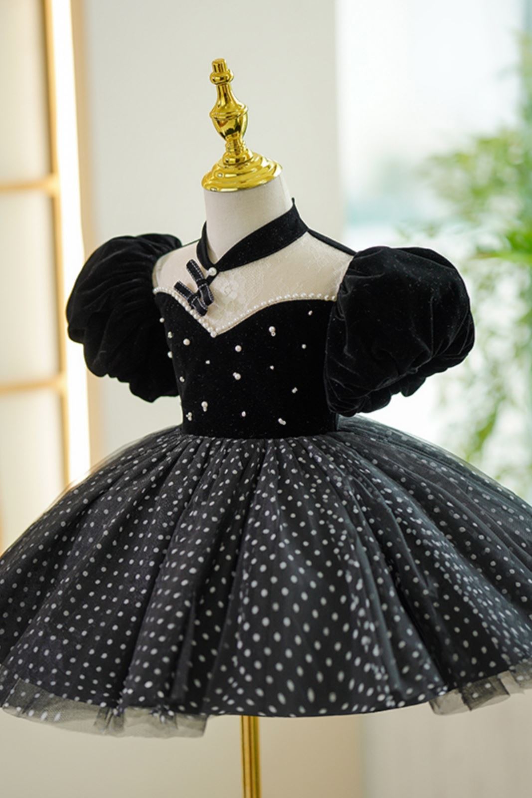 Princesse Longueur à Jambe Tulle robes de demoiselle d'honneur - fillette in Noir