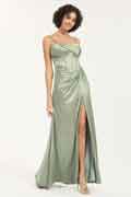 Sweetheart Satin Mermaid Prom Dress with Ruched Accents and Leg Slit