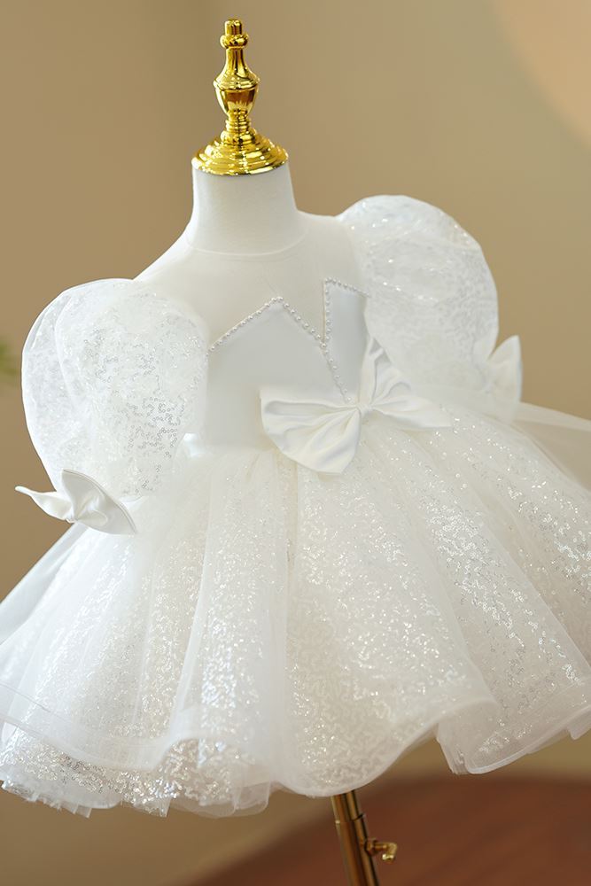 Принцесса возлюбленная Длина по Щиколотку Satin Детские Платья Белый