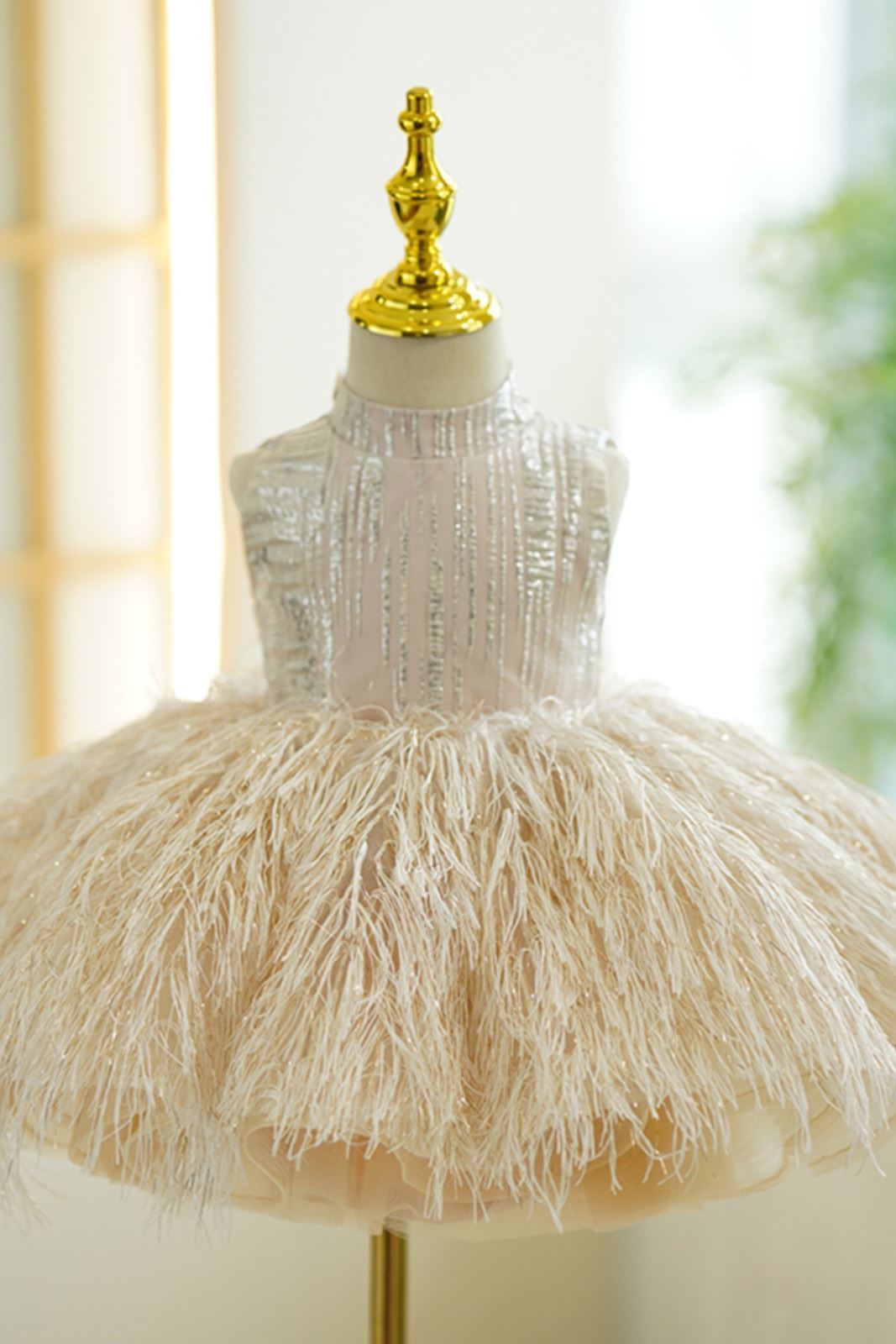 Принцесса Длина по Щиколотку Polyester Детские Платья Шампанского цвета