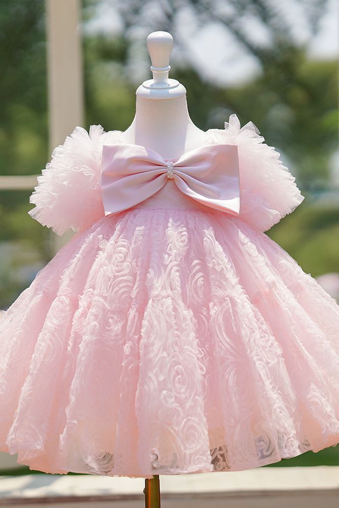 Princesse Longueur à Jambe Tulle robes de demoiselle d'honneur - fillette in Rose