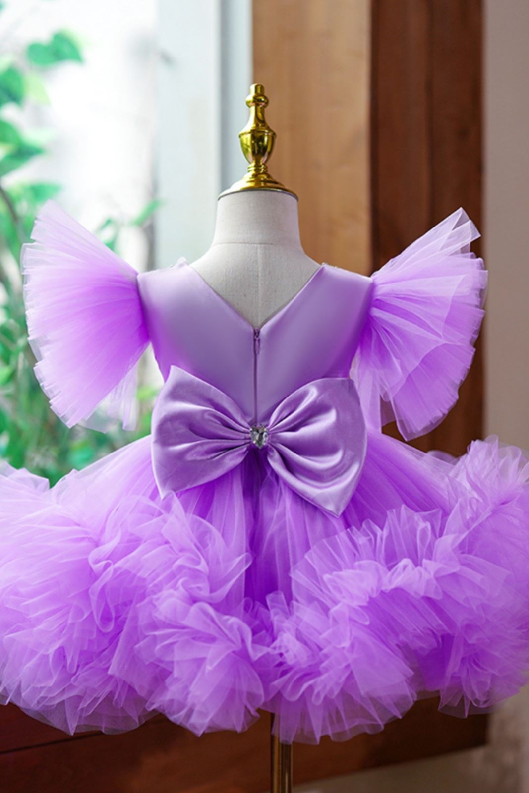 Princesse Longueur à Jambe Tulle robes de demoiselle d'honneur - fillette in Violet