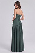 Robe longue bandeau vert émeraude à lacets