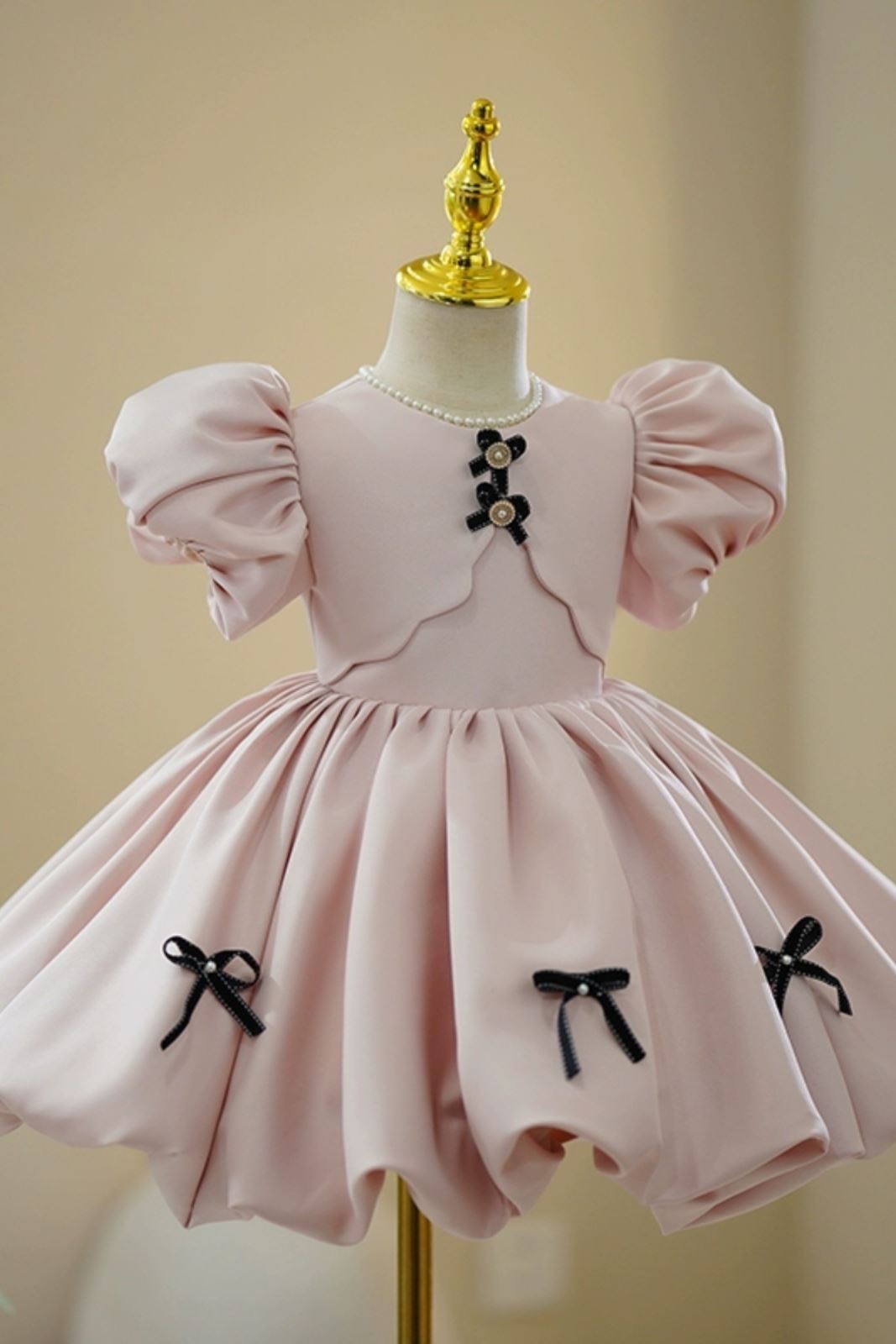 Princesse Longueur à Jambe Satiné robes de demoiselle d'honneur - fillette Rose