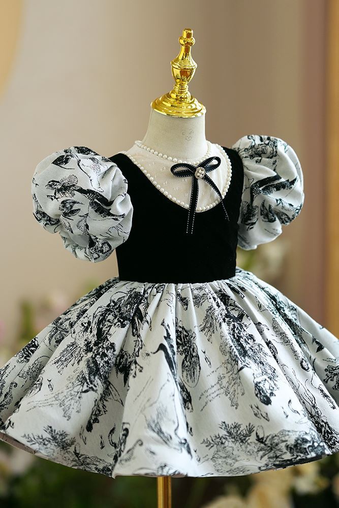 Princesse Longueur à Jambe Satiné robes de demoiselle d'honneur - fillette in Noir