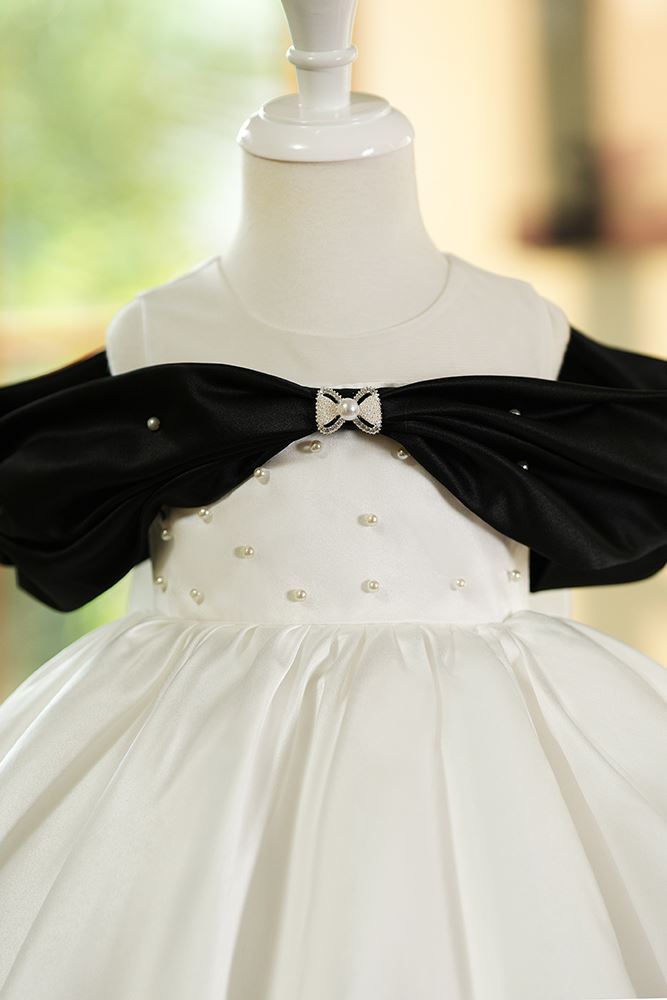 Princesa Hasta la Tibia Satin vestidos para chica de flor in Blanco