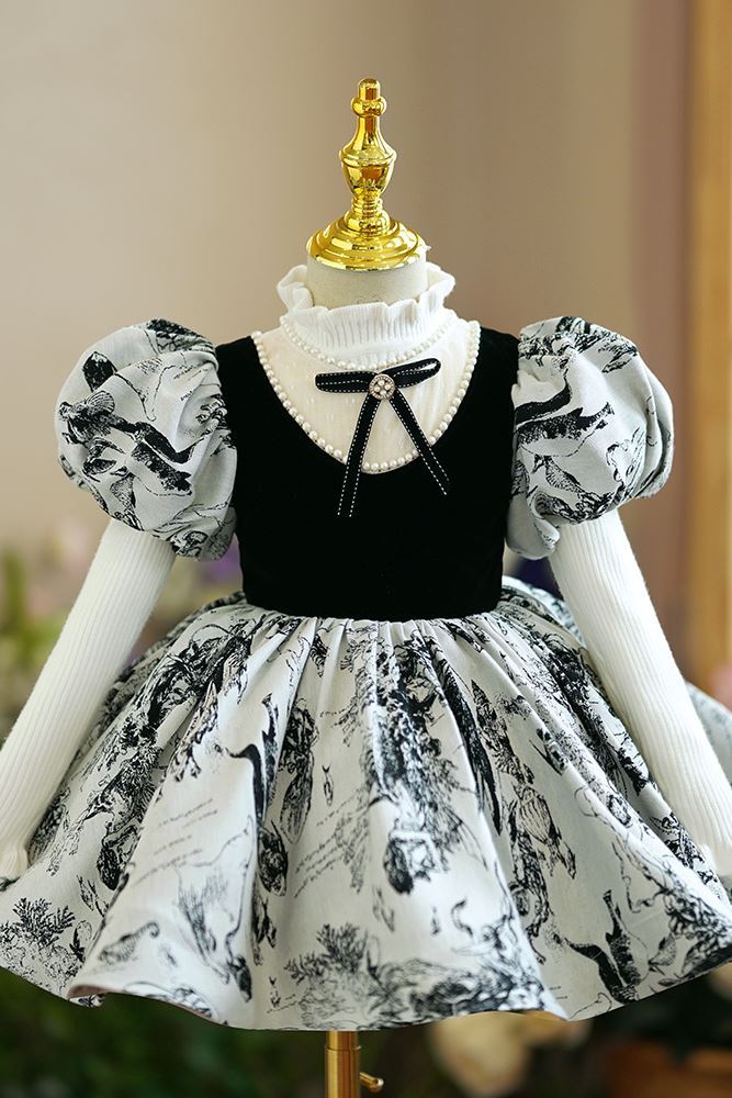 Princesse Longueur à Jambe Satiné robes de demoiselle d'honneur - fillette in Noir