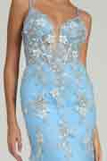 Ballkleid im Meerjungfrauen-Stil mit Blumenspitze und offenem Rücken