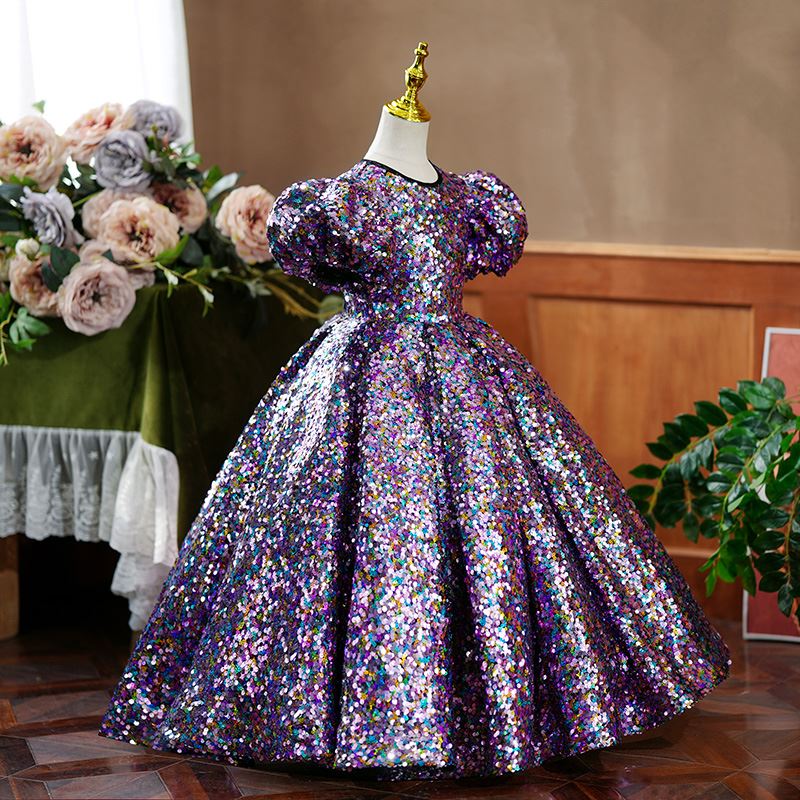 Princesse Pailleté robes de demoiselle d'honneur - fillette in Lilas