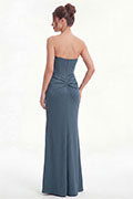 Strapless Draped Corset Long Evening Dress
