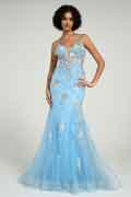 Ballkleid im Meerjungfrauen-Stil mit Blumenspitze und offenem Rücken