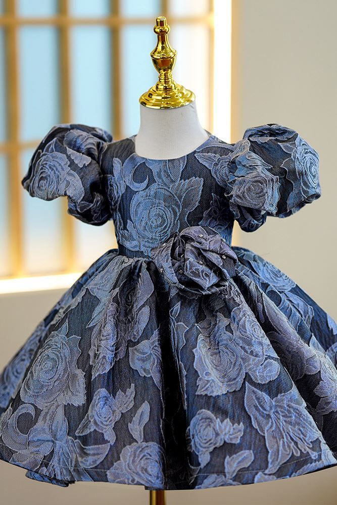 Princesse Longueur à Jambe Satiné robes de demoiselle d'honneur - fillette in Bleu Roi