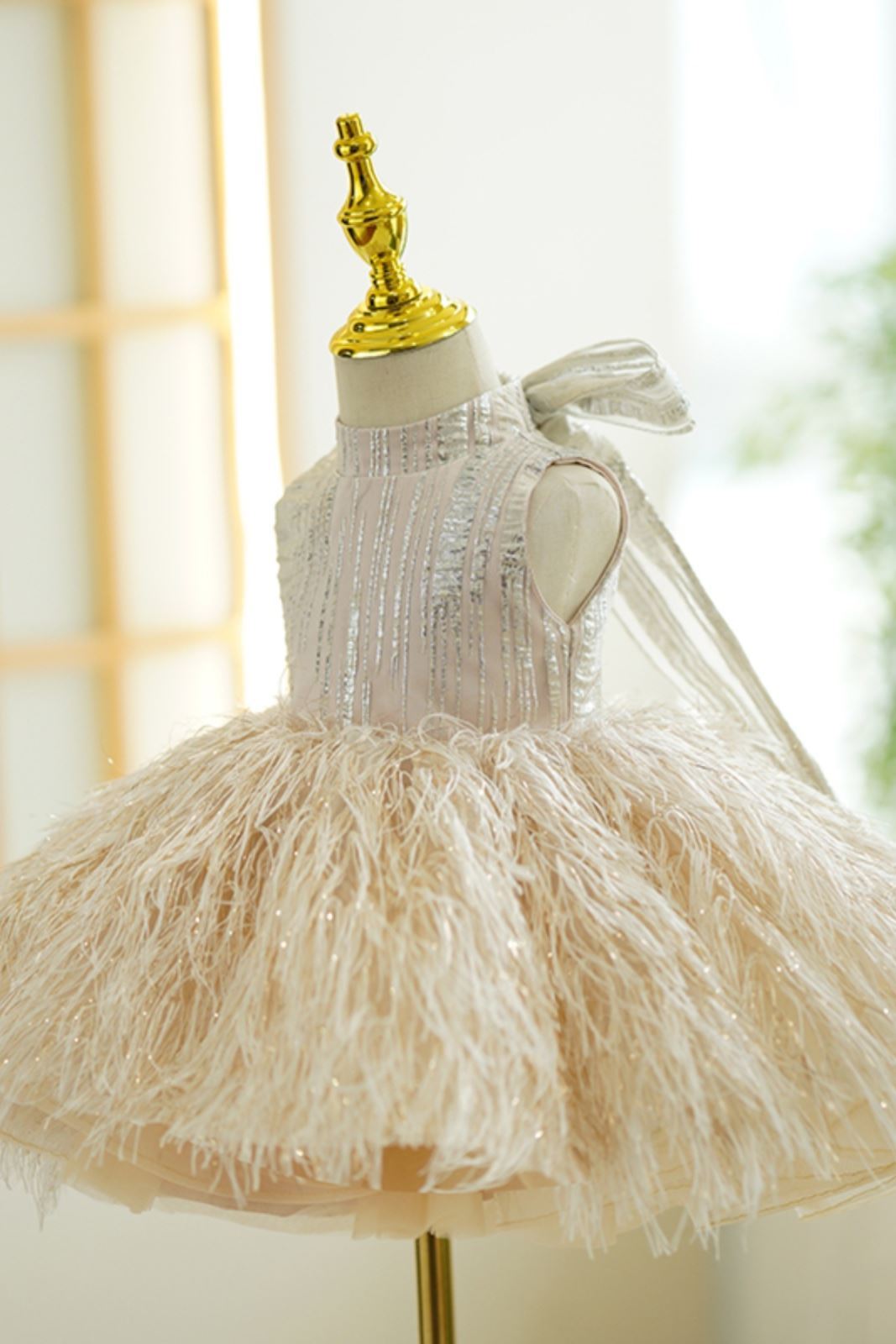 Принцесса Длина по Щиколотку Polyester Детские Платья Шампанского цвета