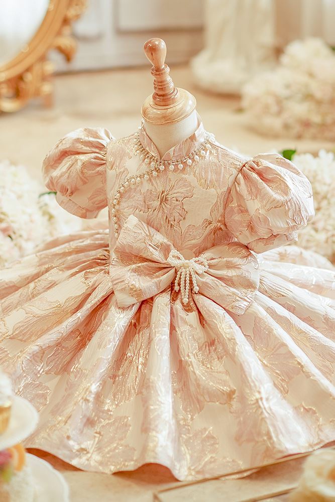 Princesse Longueur à Jambe Satiné robes de demoiselle d'honneur - fillette in Rose