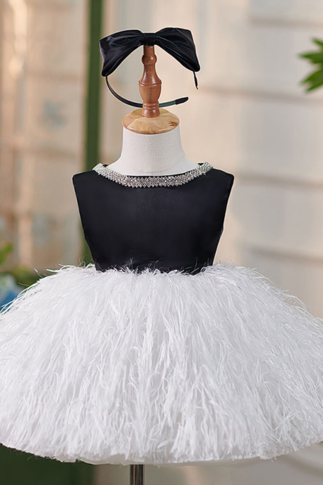 Принцесса Boat Neck Длина по Щиколотку Детские Платья in Белый