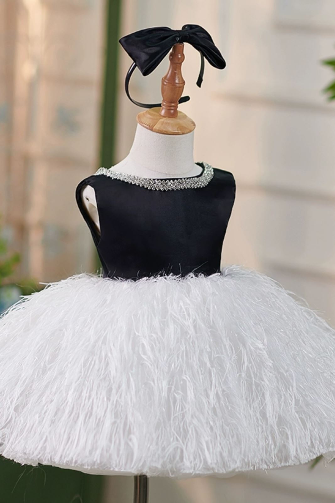 Принцесса Boat Neck Длина по Щиколотку Детские Платья in Белый