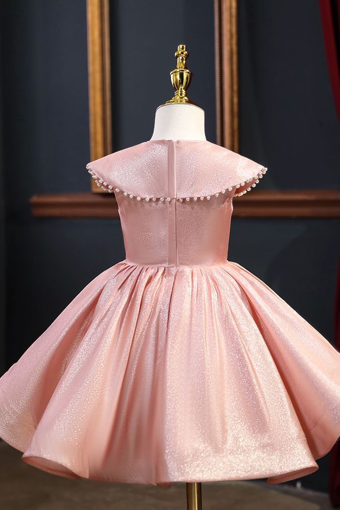 Princesse Longueur à Jambe Satiné robes de demoiselle d'honneur - fillette in Rose