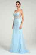 Mermaid Rhinestone Beaded Lace Maxi Formal Dress with Sweetheart Neck