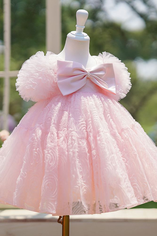 Princesse Longueur à Jambe Tulle robes de demoiselle d'honneur - fillette in Rose