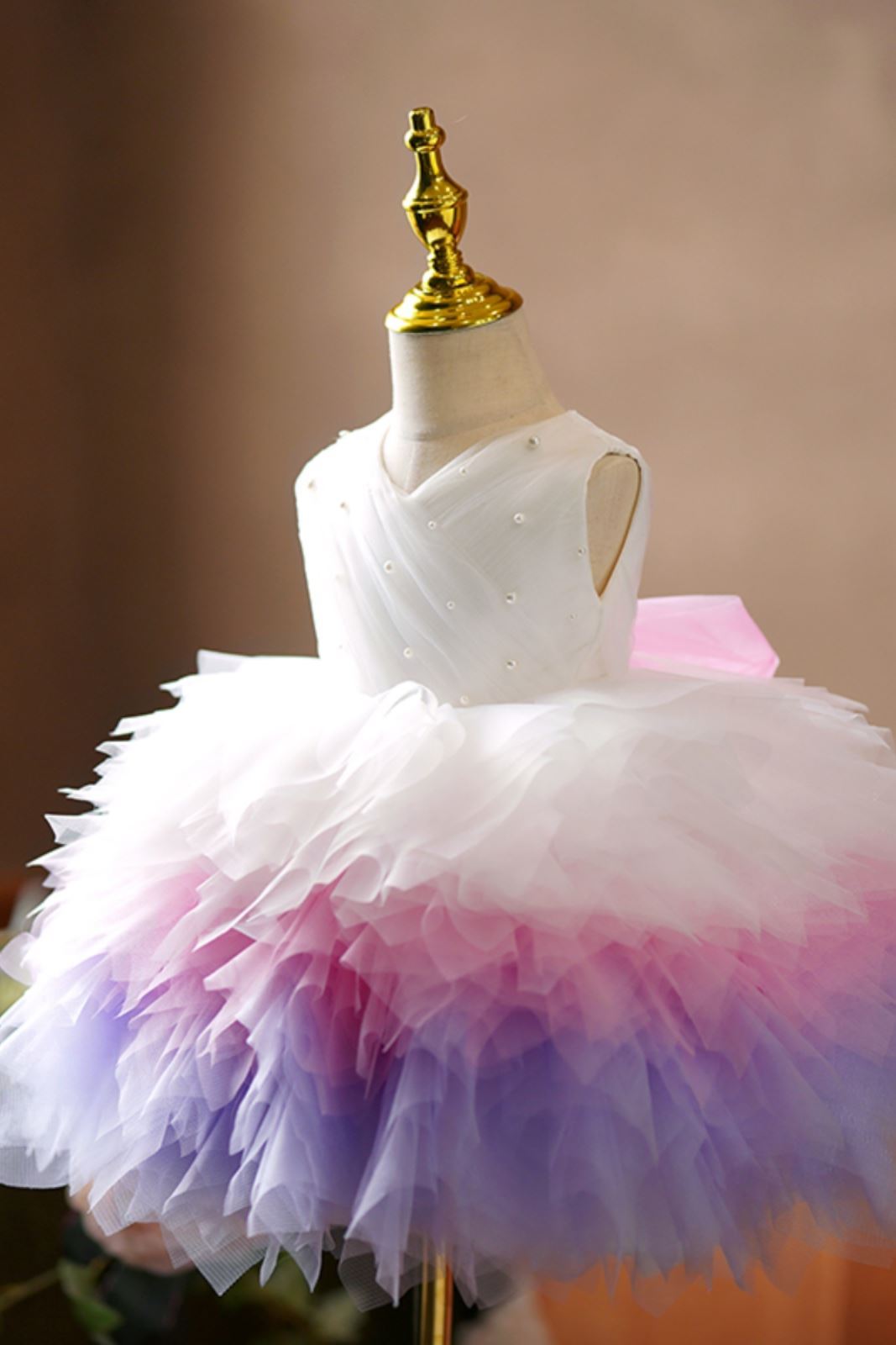 Princesse Longueur à Jambe Tulle robes de demoiselle d'honneur - fillette in Blanc