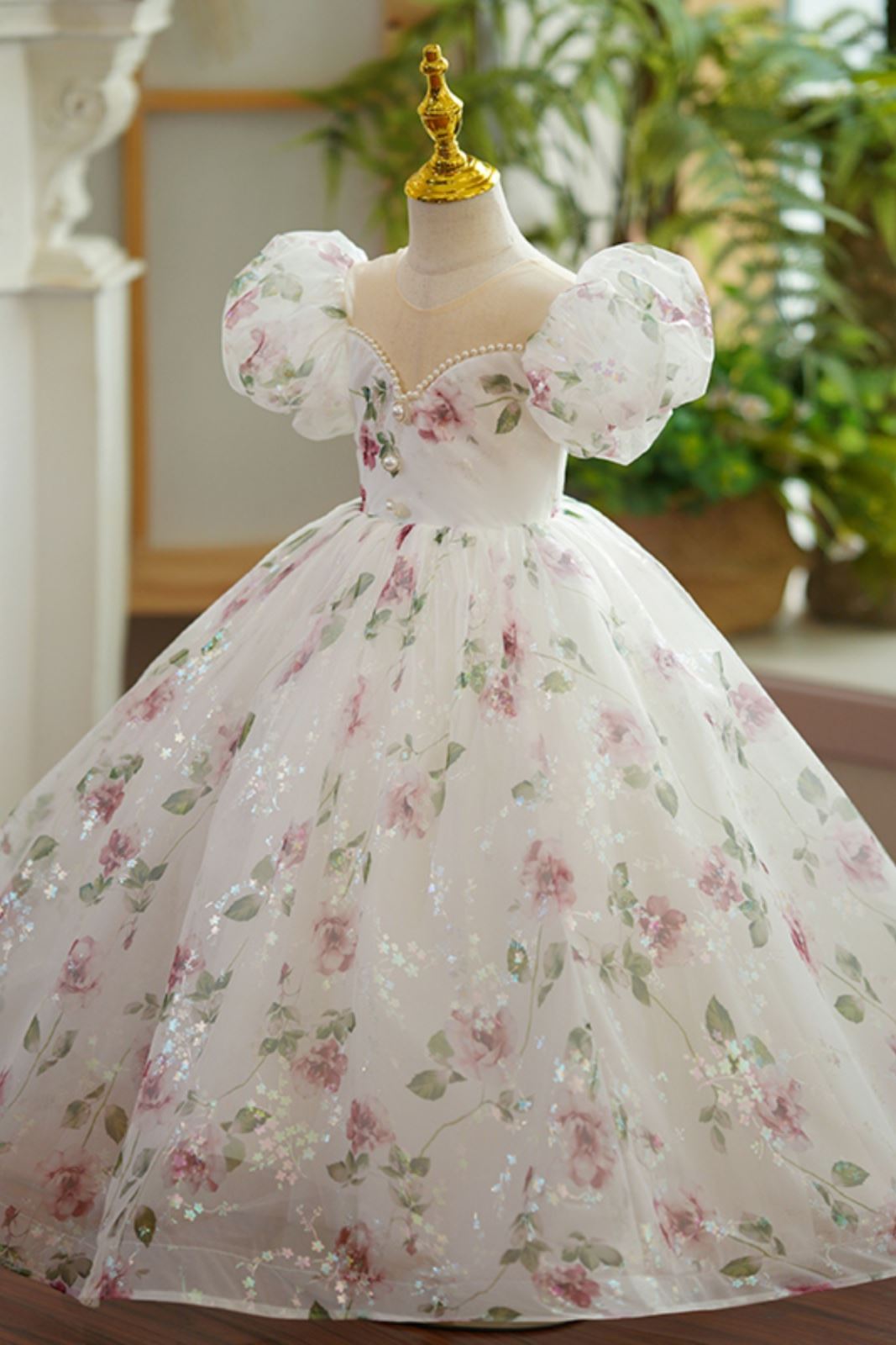 Princesse Longueur au Sol Tulle robes de demoiselle d'honneur - fillette in Blanc