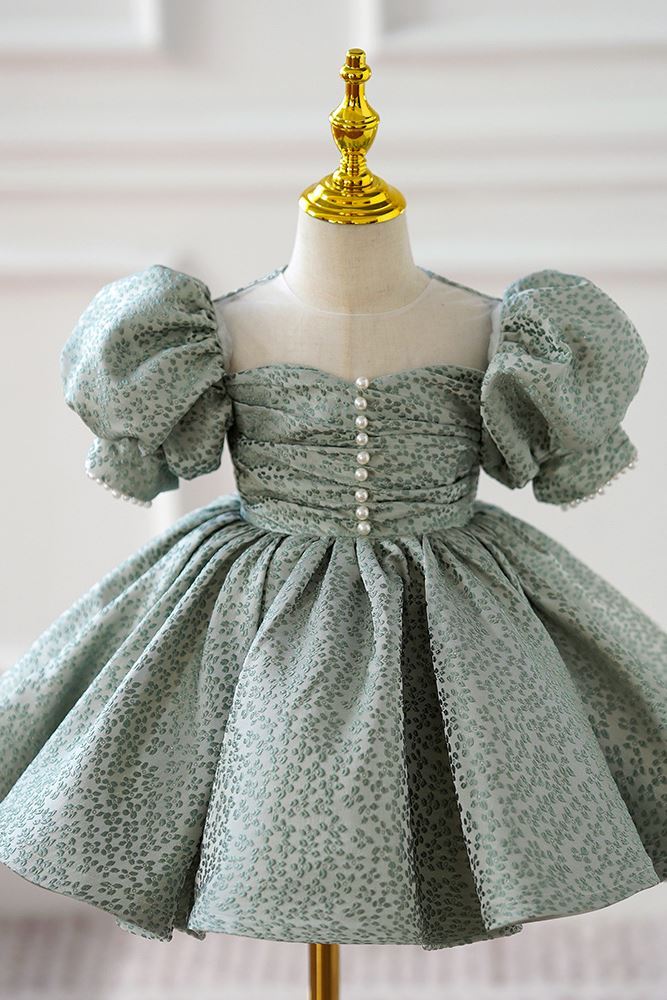 возлюбленная Длина по Щиколотку Satin Детские Платья in Зелёный