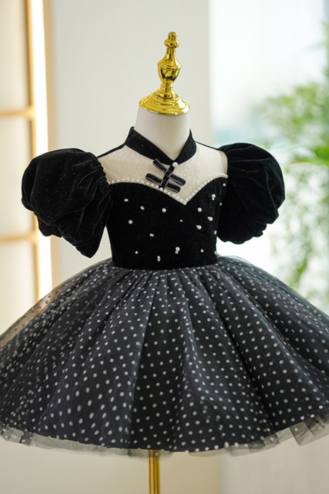 Princesse Longueur à Jambe Tulle robes de demoiselle d'honneur - fillette in Noir