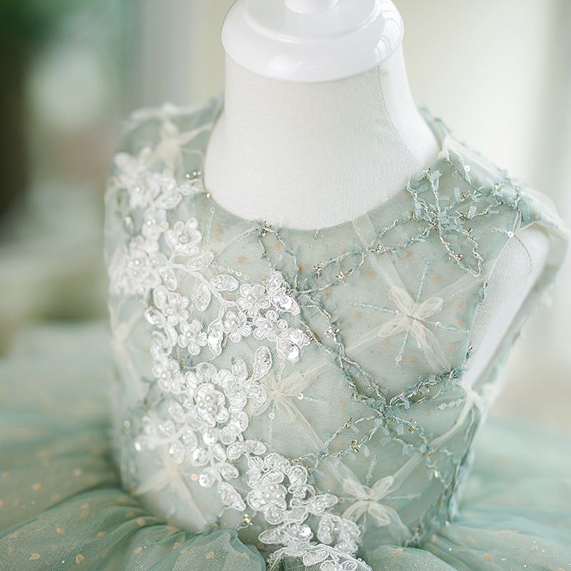 Принцесса Round Длина по Щиколотку Tulle Детские Платья in Зелёный