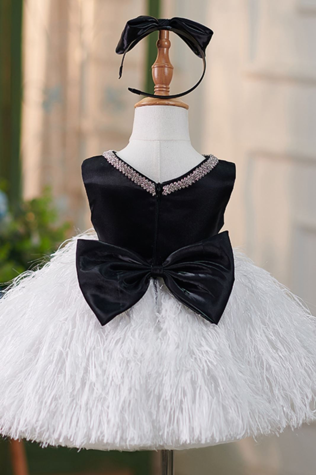 Принцесса Boat Neck Длина по Щиколотку Детские Платья in Белый