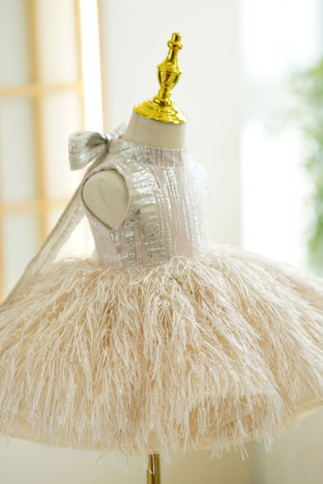 Принцесса Длина по Щиколотку Polyester Детские Платья Шампанского цвета