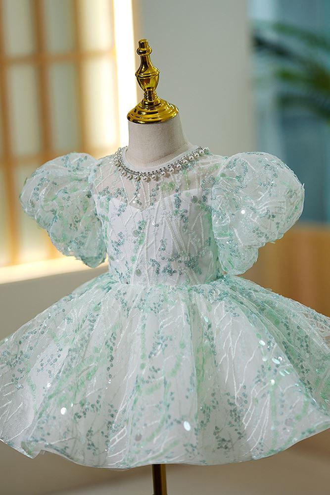 Princesse Pailleté robes de demoiselle d'honneur - fillette in Vert Menthe