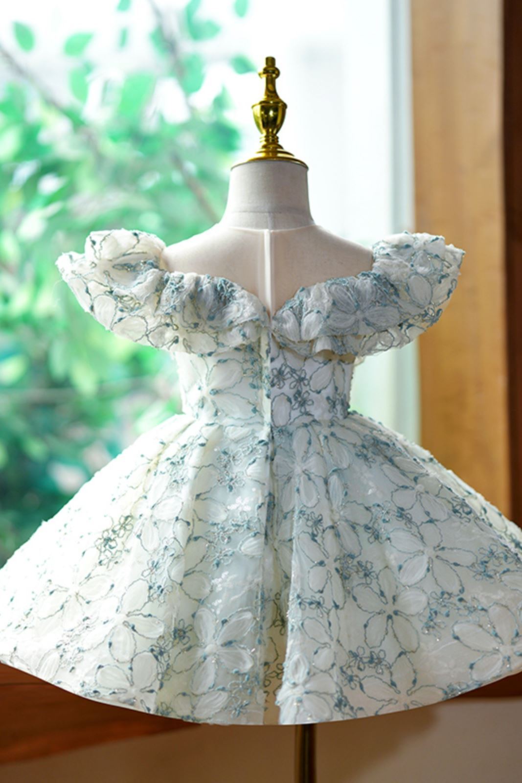 Принцесса Round Длина по Щиколотку Lace Детские Платья in Зелёный