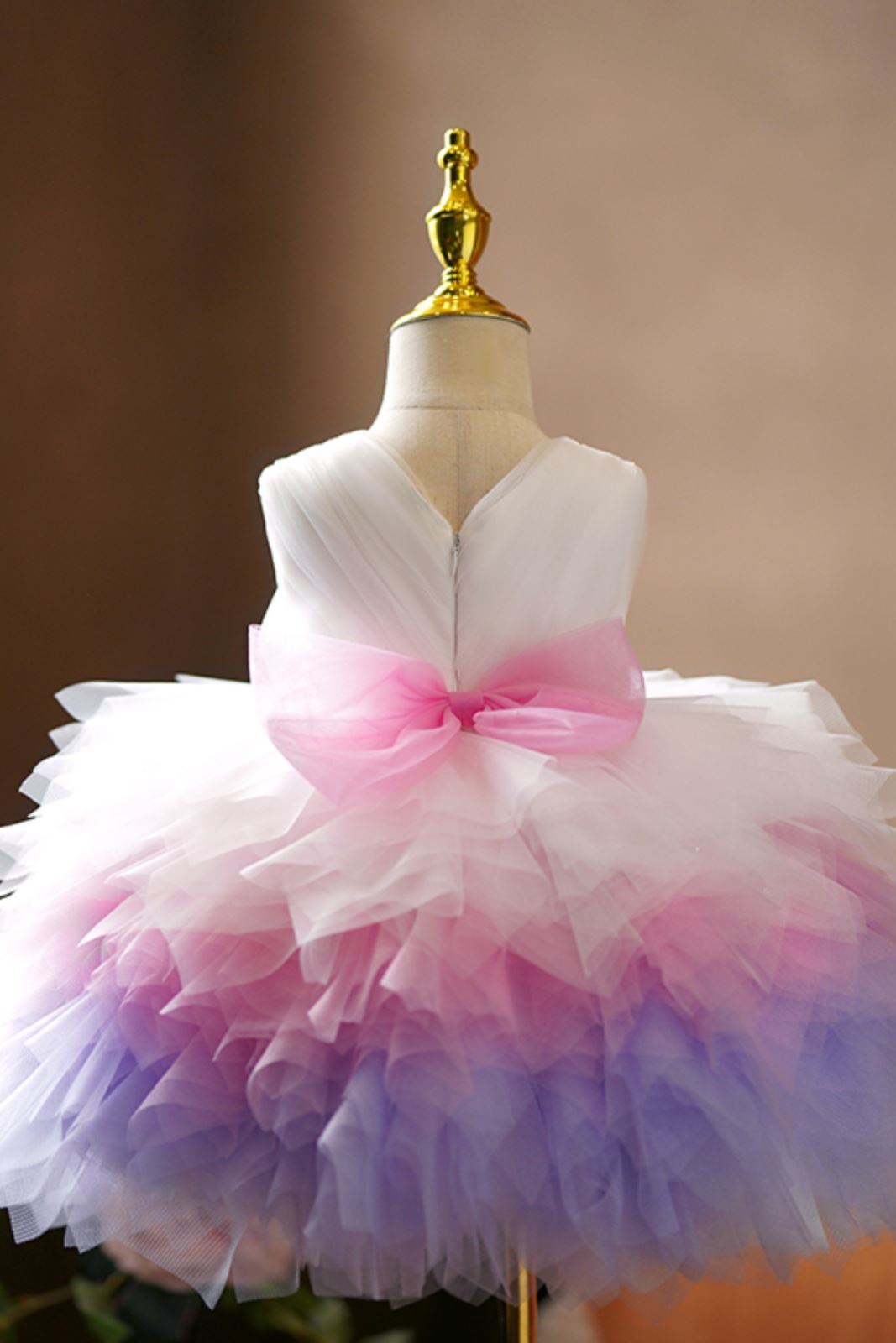 Princesse Longueur à Jambe Tulle robes de demoiselle d'honneur - fillette in Blanc